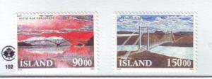 Iceland Sc 766-67 1993 bridge stamps mint NH