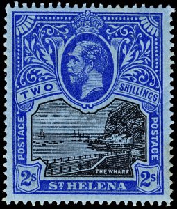 3872: St. Helena: SG80 2s Blue & Black 1912. Ordinary Paper. Mi 48 Sc# 69. MN...