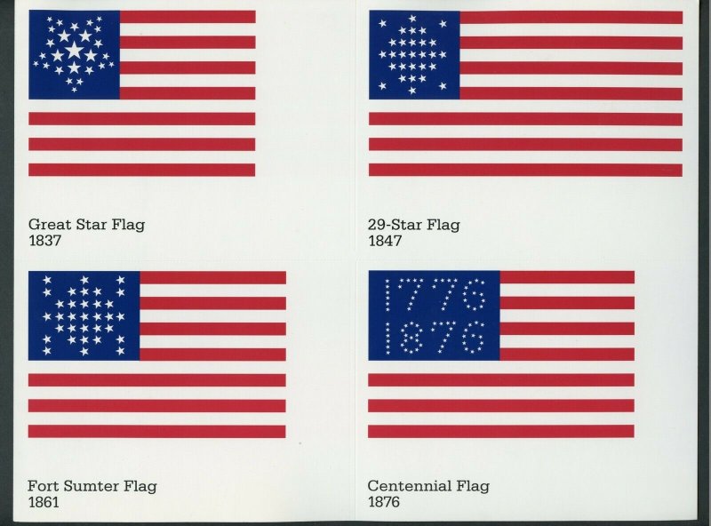 UNITED STATES SET OF 20 FLAG POSTCARDS MINT SHEETS OF FOUR AS ISSUED