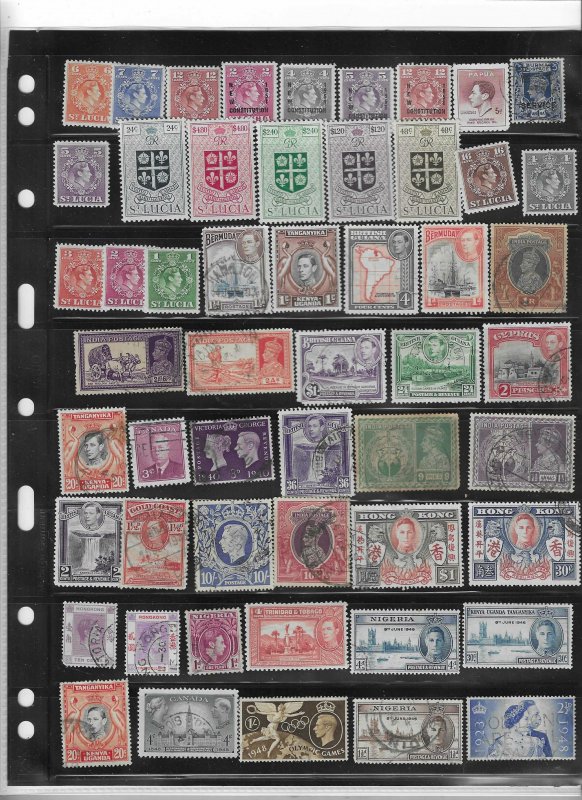 BRITISH COMMONWEALTH COLLECTION ON STOCK SHEET MINT/USED