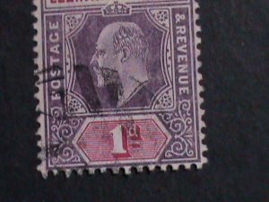 ​LEEWARD ISLANDS-1905 SC#30 KING GEORGE V-FANCY CANCEL 118 YEARS OLD VF