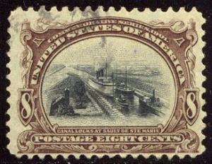 U.S. #298 Used - 8c Pan Am: BARGAIN ALLEY ( cv $50)