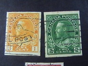 CANADA # 136-138--USED--COMPLETE SET---IMPERFORATE AS ISSUED---GEOV---1924