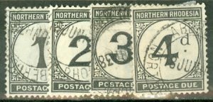 II: Northern Rhodesia J1-4 used CV $76.25