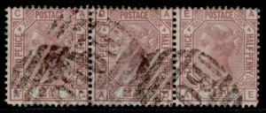 ALEXANDRIA QV SG Z9, 2½d rosy mauve pl 4, FU. Cat £75+ BPO ABROAD B01. STRIP x 3