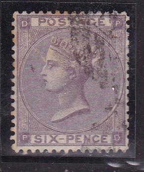 Great Britain 1862 6d lilac with Hyphen  F/VF/used