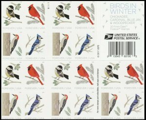 2018 US STAMP - BIRDS IN WINTER - FOREVER BOOKLET OF 20 - SC# 5317-5320