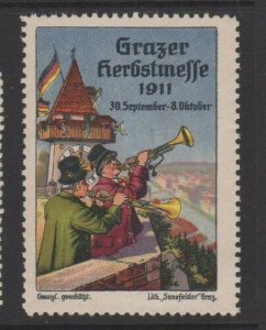 Austria - Graz 1911 Fall Exposition Advertising Stamp - MNH OG 
