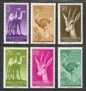 Spanish Sahara Scott 81-86 MNHOG - 1957 Camel/Ostrich/Gazelle - SCV $2.95