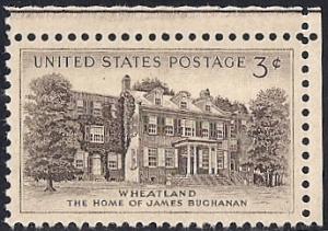 1081 3 cent Wheatland Buchanan mint OG NH EGRADED XF 90 XXF