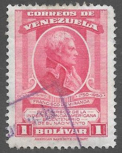 Venezuela  (1950)  - Scott # 437,    Used