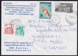 FRENCH POLYNESIA 1980 cover Manganese nodule research trip to Germmany.....B3925