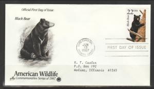 US Black Bear 1987 PCS Typed FDC BIN
