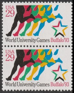 US 2748 World University Games 29c vert pair MNH 1993