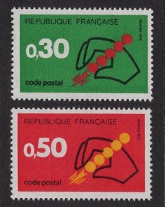 France  #1345-1346  1972  MNH  introduction postal code system