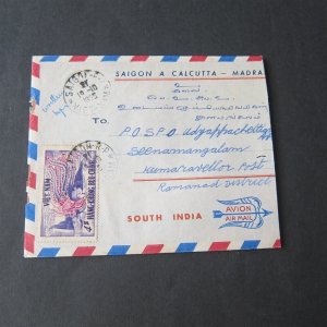 Vietnam 1956 cover to India OurStock#42788