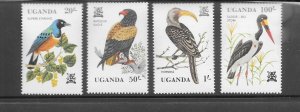 BIRDS - UGANDA #346-9 MNH