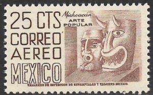 MEXICO 1955-65 25c MICHOACAN MASKS Airmail Issue Sc C220A MNH