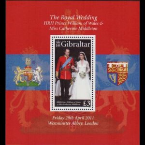 GIBRALTAR 2011 - Scott# 1283 S/S Royal Wedding NH