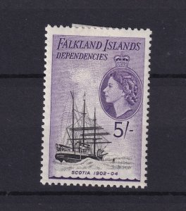 Falkland Islands Dependencies 1954 5/- SGG38 MH BP16183