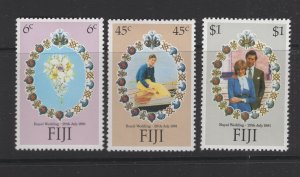 Fiji #442-44 (1981 Royal Wedding set) VFMNH CV $1.35