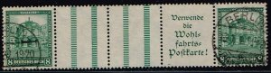Germany 1931,Sc.#B38/B38 used se-tenant of booklet sheet. Mi.#WZ7. cv.€750