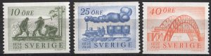 Sweden SC#494-496 10-30õ k Centenary of Swedish Railways (1956) MNH