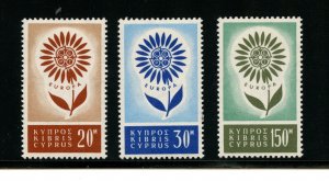 Cyprus #244-246 (C402) Complete 1964 Europa issue, MNH, VF