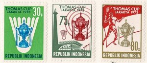 Indonesia #837-9 MNH cpl badminton