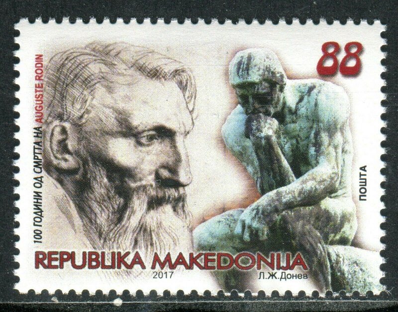 253 - MACEDONIA 2017 - AUGUSTE RODIN - French Sculptor - MNH Set