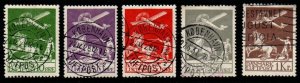 DENMARK SG224/8 1925-9 AIR STAMPS FINE USED