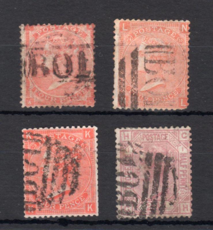 4x QUEEN VICTORIA STAMPS USED ABROAD IN ALEXANDRIA (FAULTS)