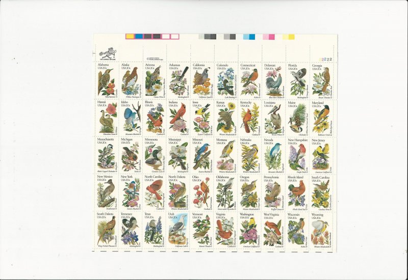 State Birds and Flowers Scott #2002a