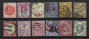 1887-92 Great Britain Sc111-22 complete Victoria set used