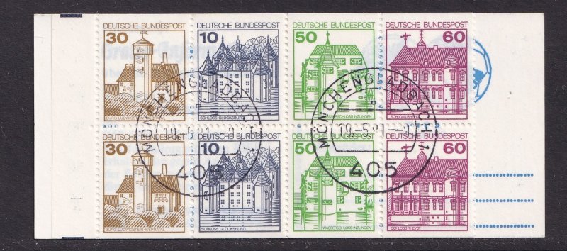 Germany #1231d Booklet cancelled 1980  castles 'FIFA....'