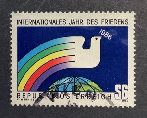 Austria 1986 Scott 1335 used - 6s,  International Year of Peace