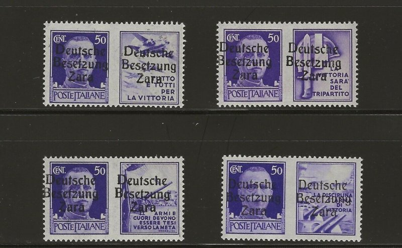 German Occupation of Zara Mi 20 I, II, III & IV MNH  (409368)