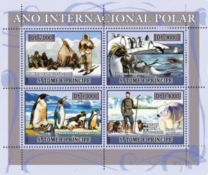 SAO TOME E PRINCIPE 2007 SHEET POLAR YEAR PENGUINS BIRDS st7107a