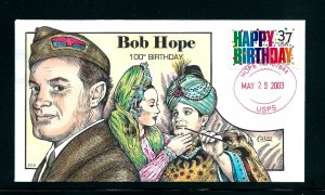 COLLINS CACHET COVER - SCOTT# 3695 - BOB HOPE - HAPPY 100TH BIRTHDAY