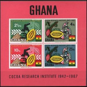 GHANA 1968 - Scott# 326a S/S Cocoa Production NH