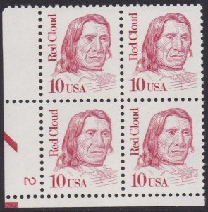 2175 Red Cloud Plate Block MNH