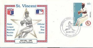 ST. VINCENT 1989 BASEBALL KEN HILL CARDINALS FDC