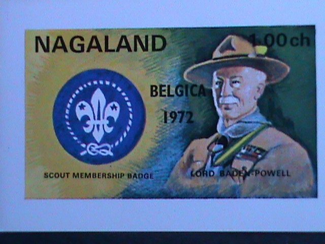 NAGALAND-1972-SCOUT MEMBERSHIP-BADGE-BELGICA'72-SCOUT DAY-MNH IMPERF:S/S-VF