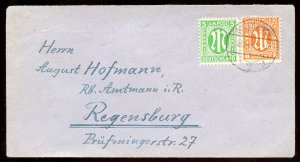 Germany AMG AM Post Cover w/8Pf and 5Pf Washington Prints to American Zone