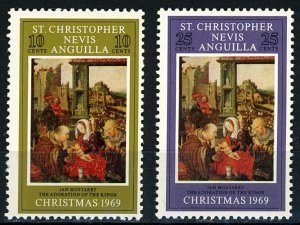 ST KITTS-NEVIS Scott 202-205 F-VF/MNH - Christmas 1969