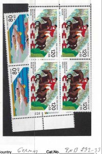 GERMANY BERLIN 9NB232-233 MNH BLOCKS OF 4 [D3]