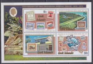 1974 Cook Islands 424-27/B38 100 years of UPU