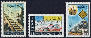 Iran SC#1074-76  Completion of the Tehran-Mashhad Railway Line (1957) MNH