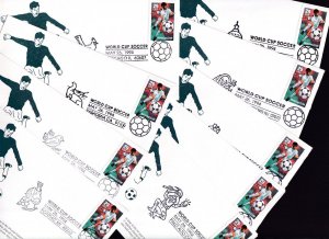 1994 World Cup Soccer Sc 2834 with 9 different cities cancels S&T cachets