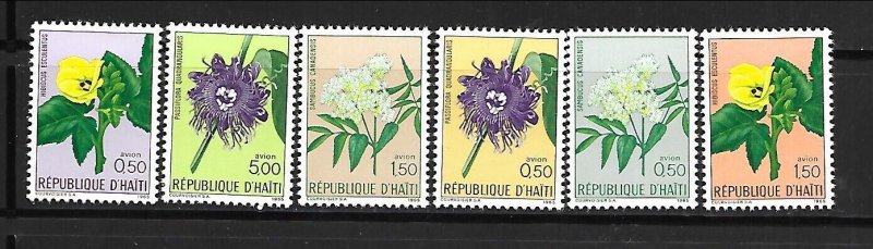 HAITI Sc C249-54 NH issue of 1965 - FLOWERS 